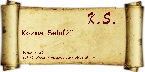 Kozma Sebő névjegykártya